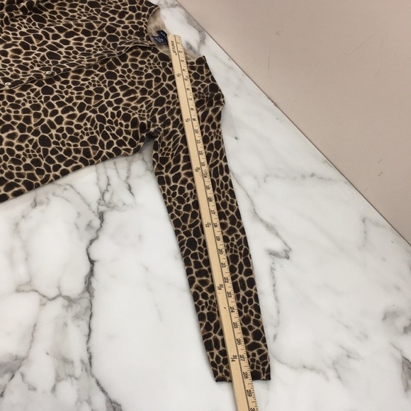 Ann Taylor Brown Animal Print Knit Cardigan Womens XS Merino Wool Sweater Angora - Picture 12 of 12